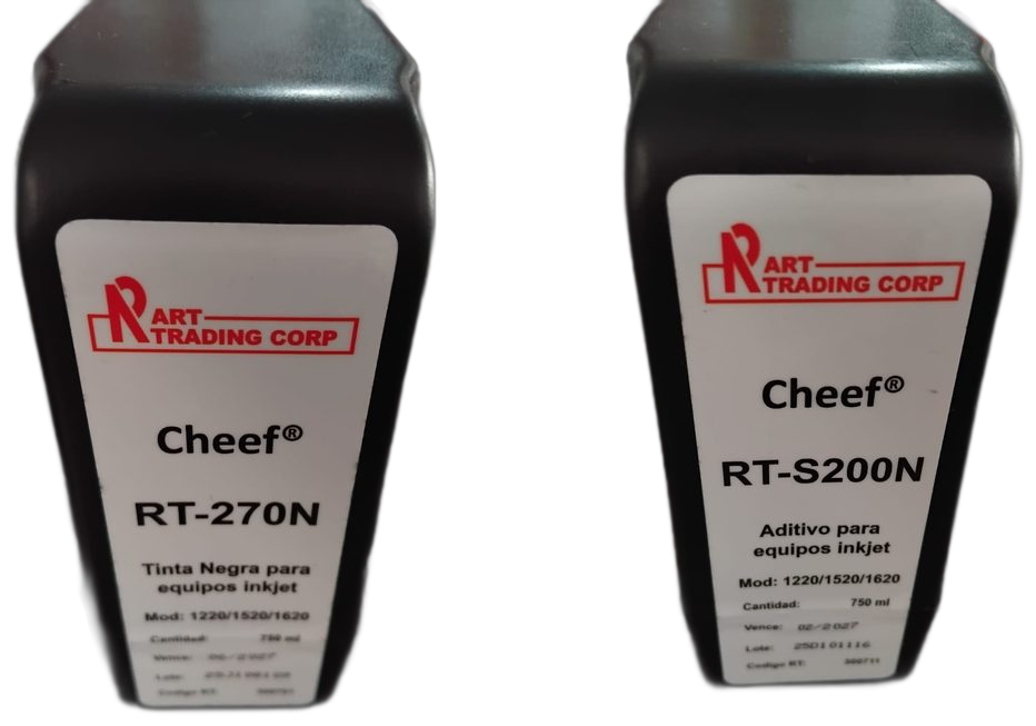 Cartuchos de tinta negra RT-270N y aditivo RT-S200N para equipos serie 1220