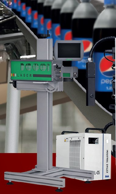 Equipo láser industrial con chiller de enfriamiento